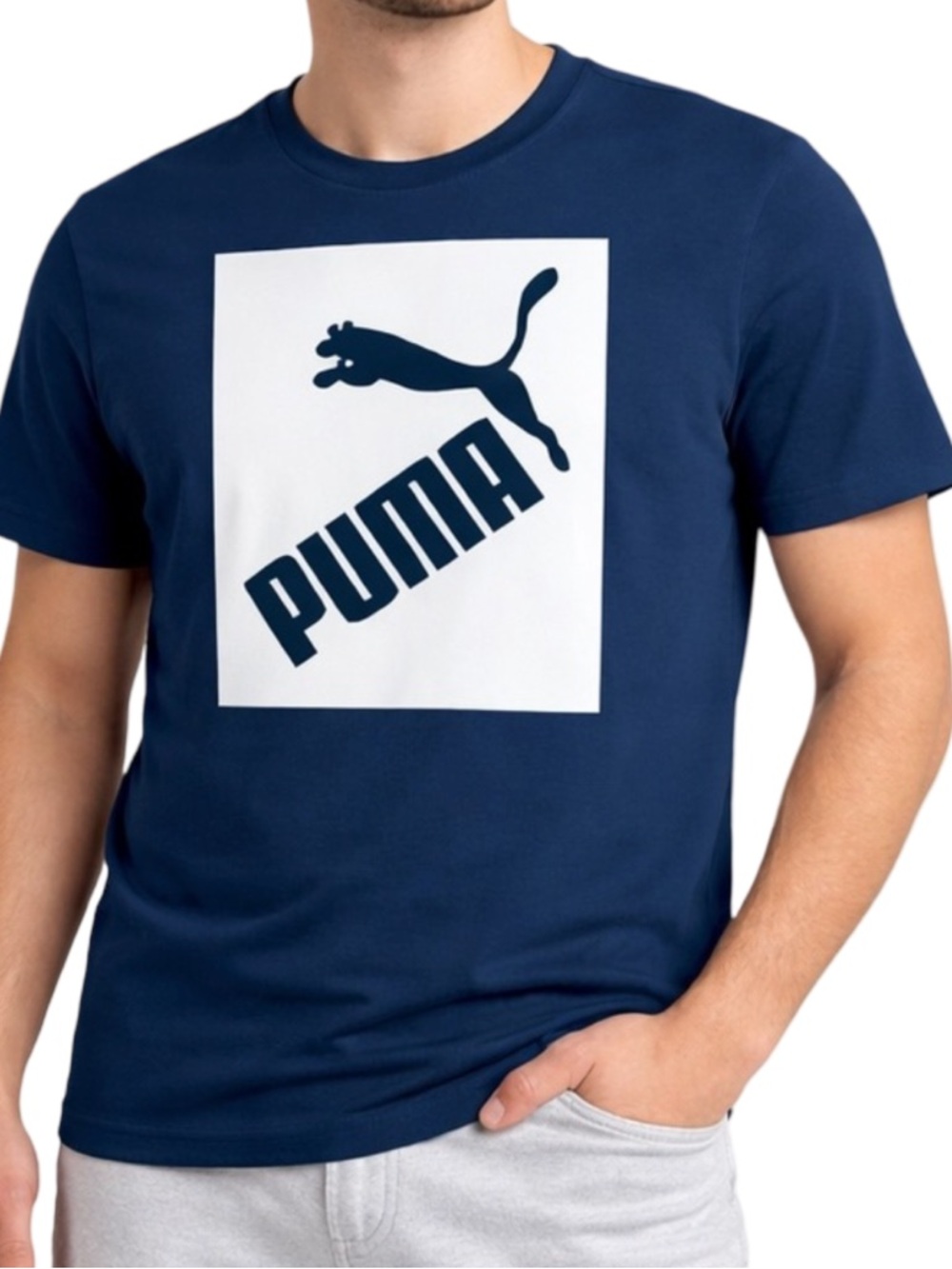 PUMA Blue Graphic Logo T-Shirt Men’s Large NWT Casual Streetwear